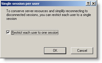 Limit Remote Desktop To One Session